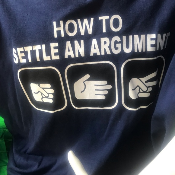 XXL Navy Graphic T-Shirt with Argument Print - Picture 2 of 3